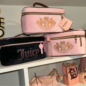 Sold 🎀 2 Juicy Couture Makeup Bags | Pink & Black + Pink & Brown